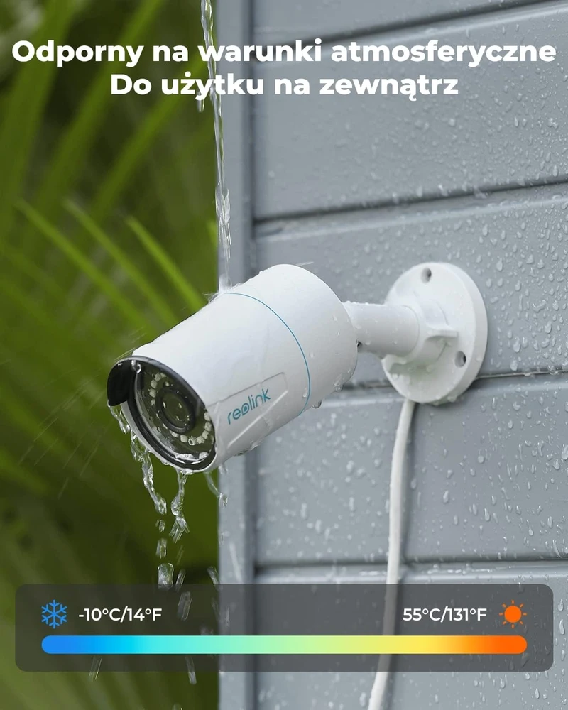 Reolink | IP kamera | RLC-510A | Kulka | 5 MP | Fiksuotas objektyvas | Maitinimas per Ethernet (PoE) | IP66 | H.264 | „MicroSD“ (maks. 256 GB) | Baltas