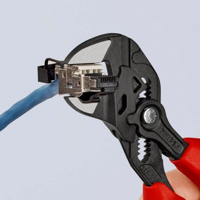 Mėlynas KNIPEX replės veržliaraktis 86 02 180 (raudona/mėlynas, ilgis 180m, reguliuojamas 15 kartų)