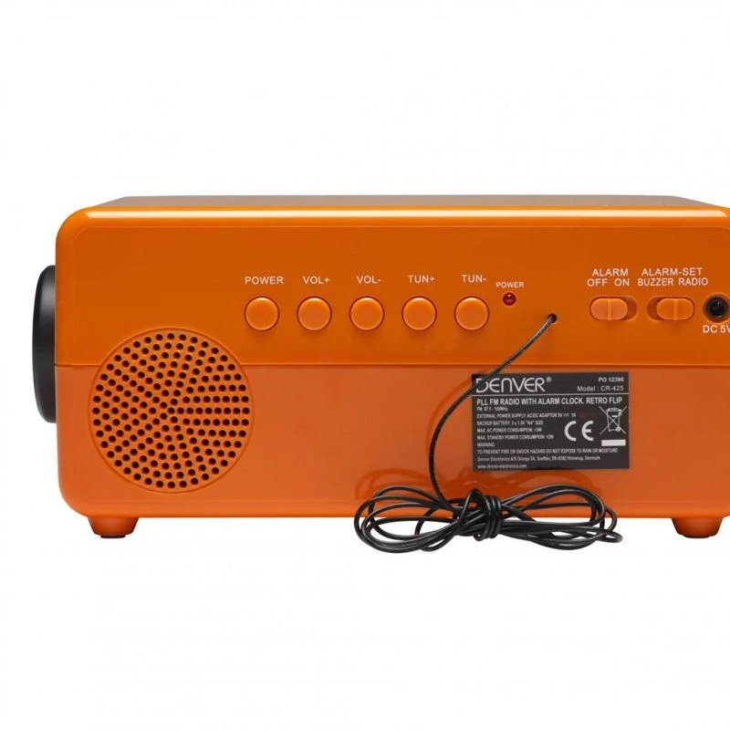 Retro radijo žadintuvas Denver CR-425, oranžinis