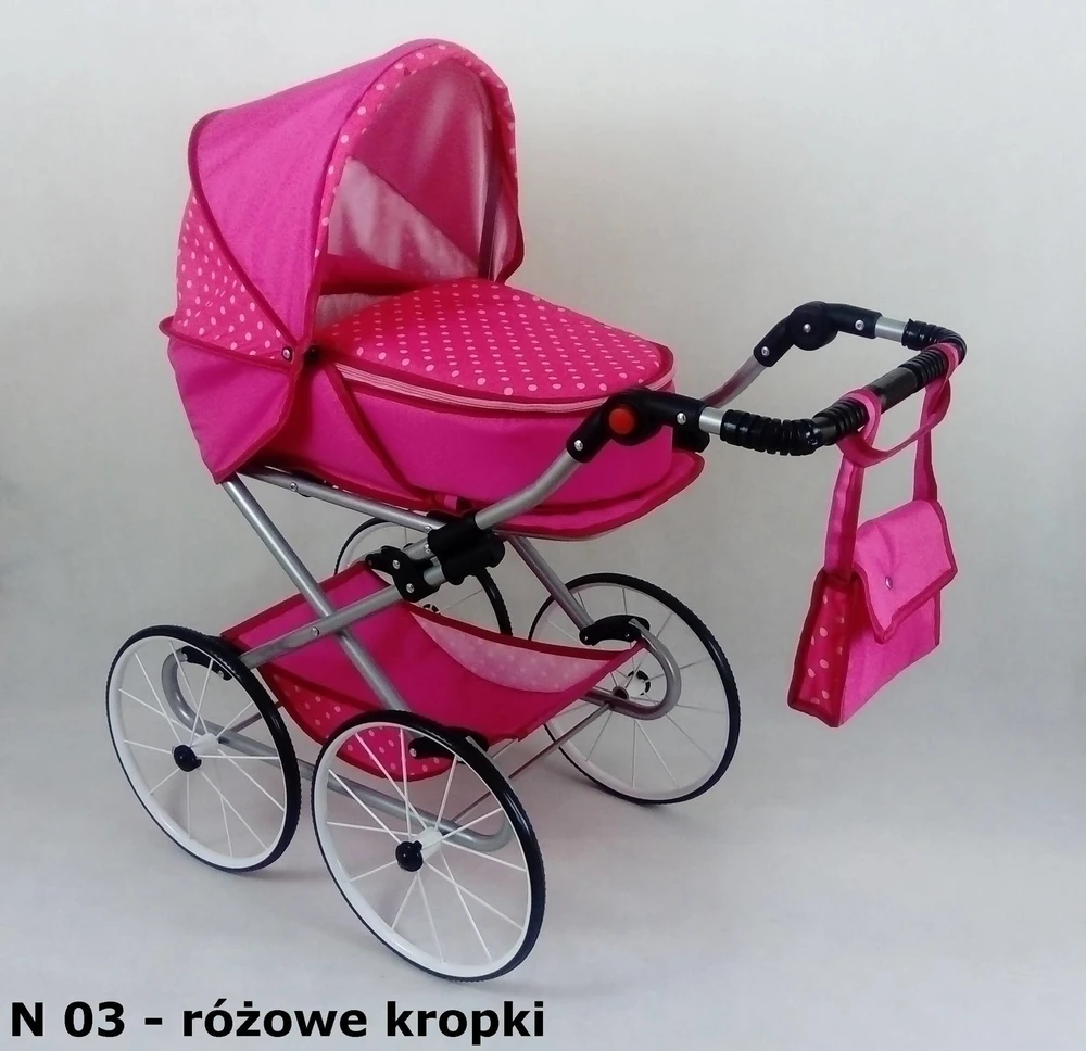 Retro stiliaus erdvus lėlių vežimėlis NATALIJA