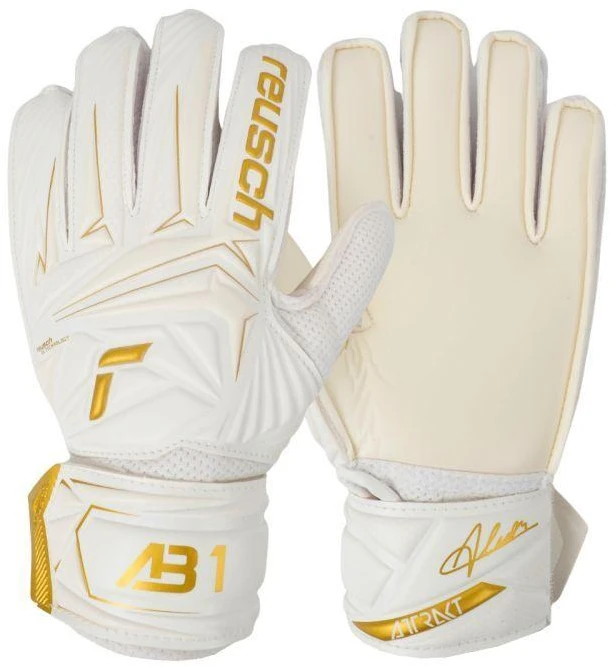Reusch Attrakt AB1 Solid Junior vartininko pirštinės, baltos spalvos, 5672003 1130