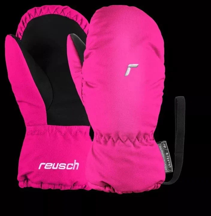Reusch Olly R-TEX® XT pirštinės, vaikiškos slidinėjimo pirštinės, su lipduku, neperšlampamos, su pašiltinimu, rožinės (61/85/588/3350)