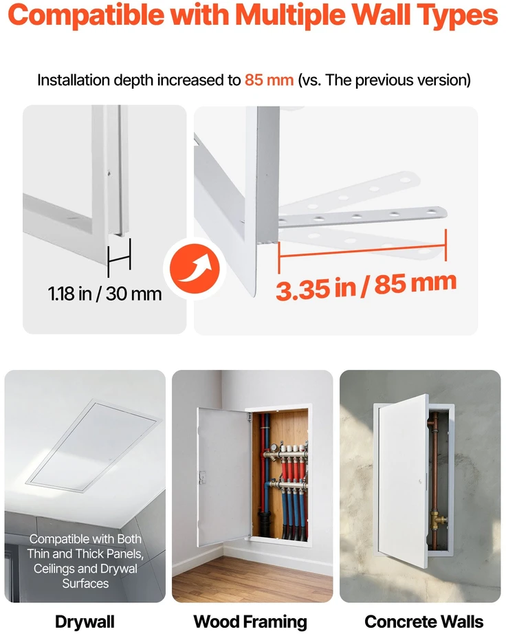 VEVOR Gipso kartono prieigos panelė 64x34 cm