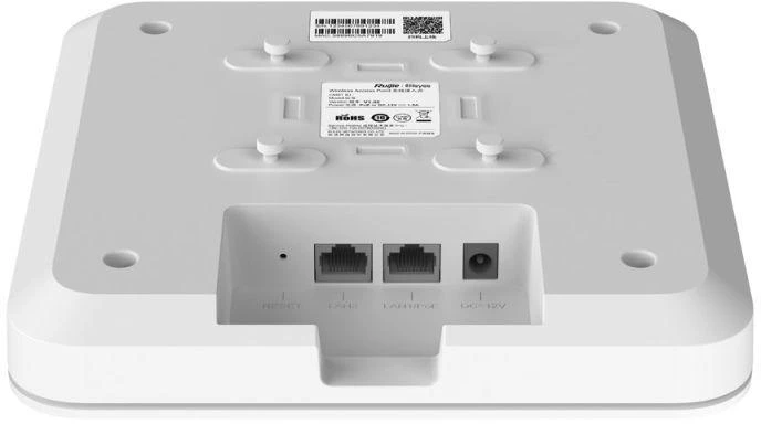 Ausinės REYEE BEVIELIO RYŠIO PRIEIGOS TAŠKAS AX1800, 2x 1GBIT PRIEVADAI | WI-FI 6 - 802.11AX - 1775MBPS | POE MAITINIMAS | MONTUOJAMAS ANT LUBŲ