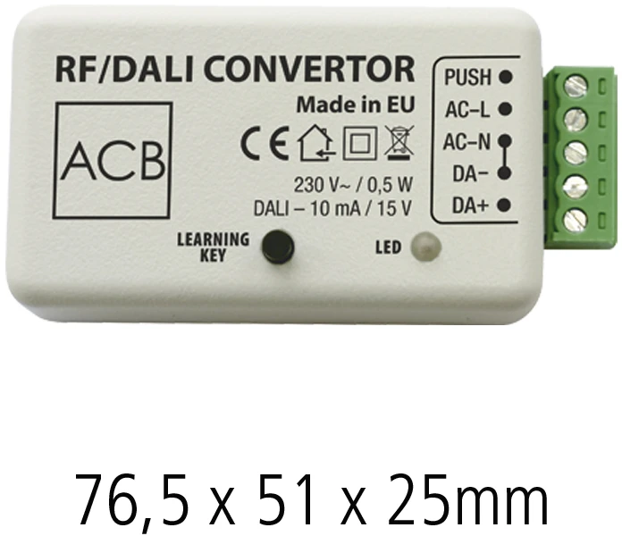 RF/DALI imtuvas, XDRVPART008