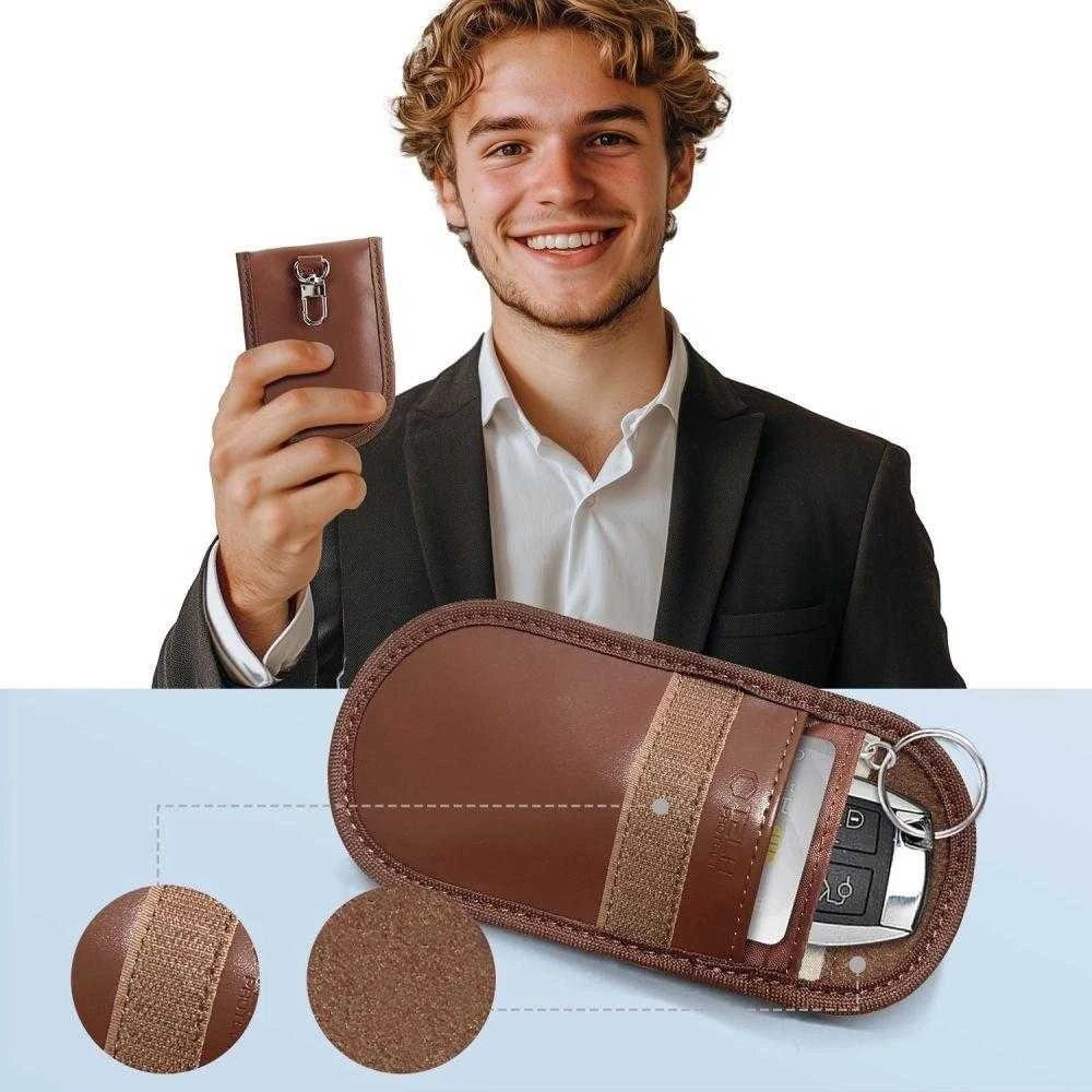 Tech-Protect KLR100 RFID Blocking Car Key – dėklas rudos spalvos