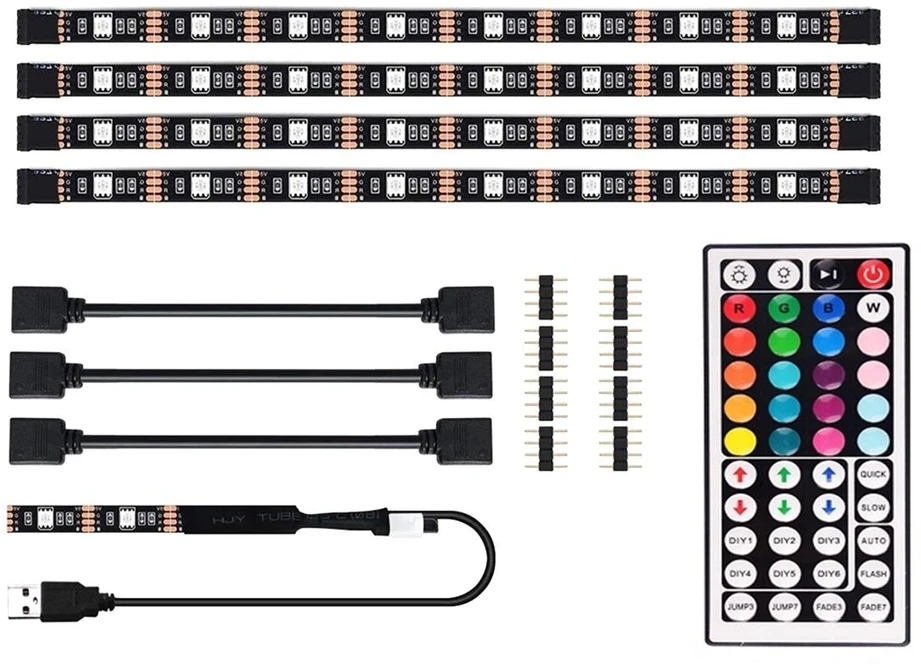 Zd4D Išmaniojo (Smart TV) ir televizoriaus priedas LED juostelė televizoriaus apšvietimui RGB 4x50cm