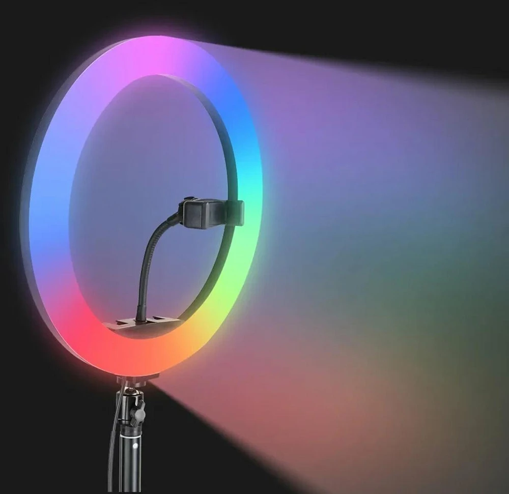Aptel RGB LED žiedinė lempa