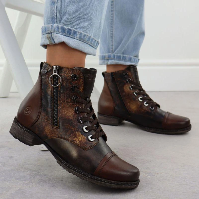 Rieker D4382-25 Remonte rudos vandeniui atsparūs moteriški aulinukai