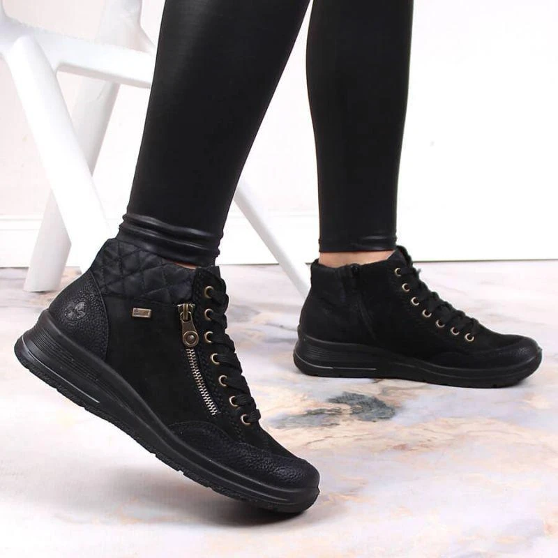 Rieker W RKR567 Atsparus vandeniui Insulated Leather Ankle Boots