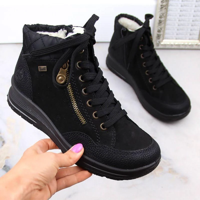 Rieker W RKR567 Atsparus vandeniui Insulated Leather Ankle Boots
