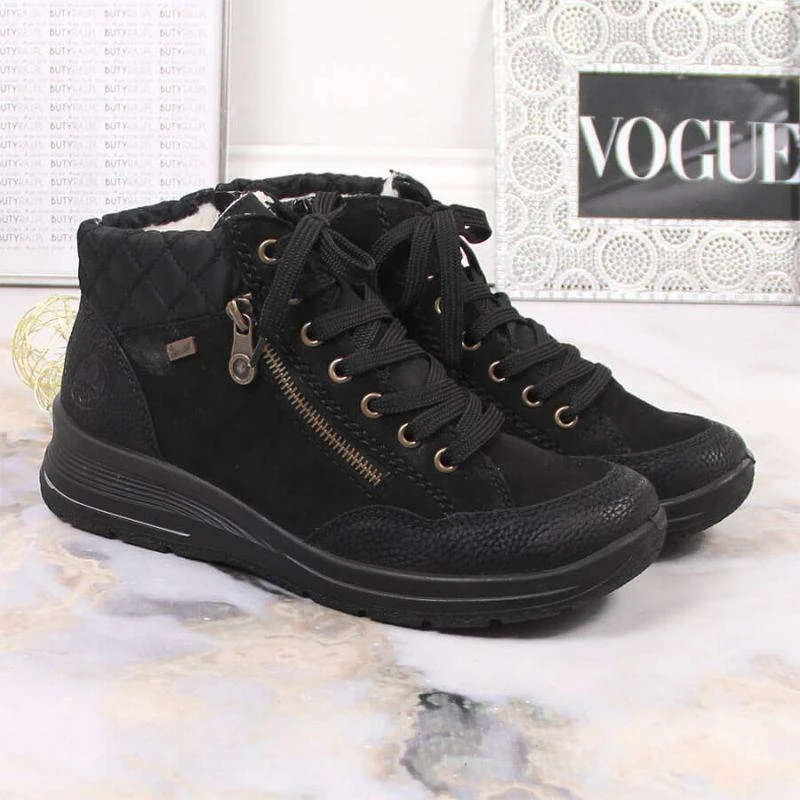 Rieker W RKR567 Atsparus vandeniui Insulated Leather Ankle Boots