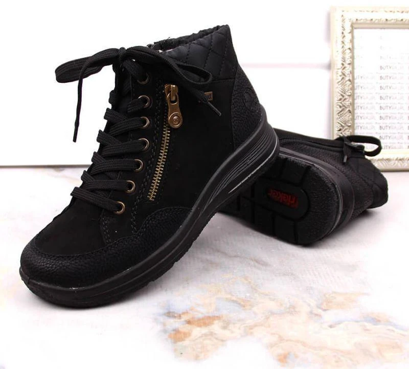 Rieker W RKR567 Atsparus vandeniui Insulated Leather Ankle Boots