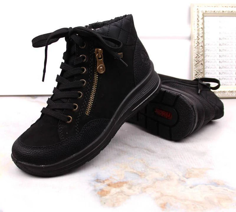 Rieker W RKR567 Atsparus vandeniui Insulated Leather Ankle Boots