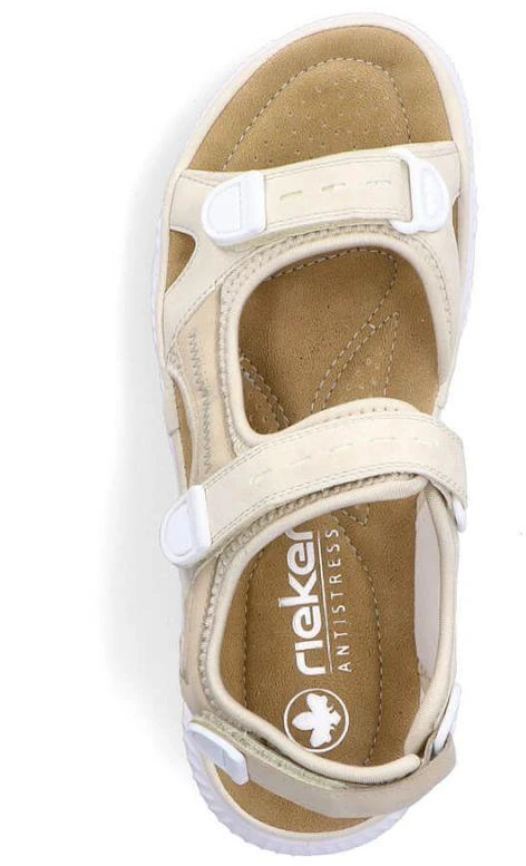 Rieker W RKR691 patogūs velcro sandalai smėlio spalvos
