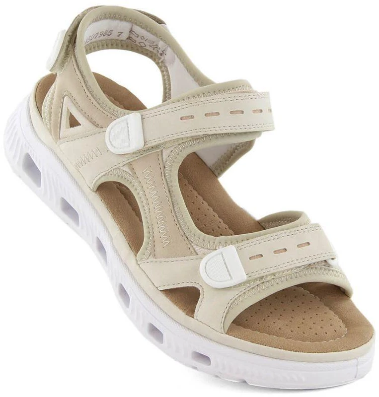 Rieker W RKR691 patogūs velcro sandalai smėlio spalvos