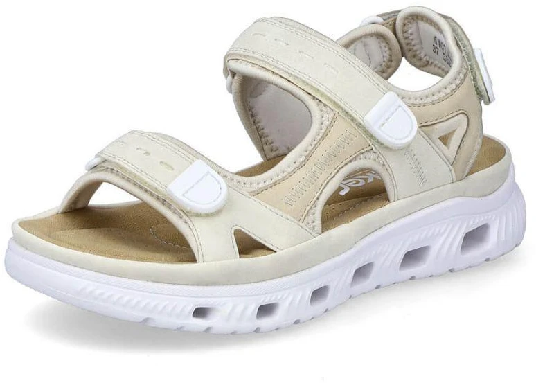 Rieker W RKR691 patogūs velcro sandalai smėlio spalvos