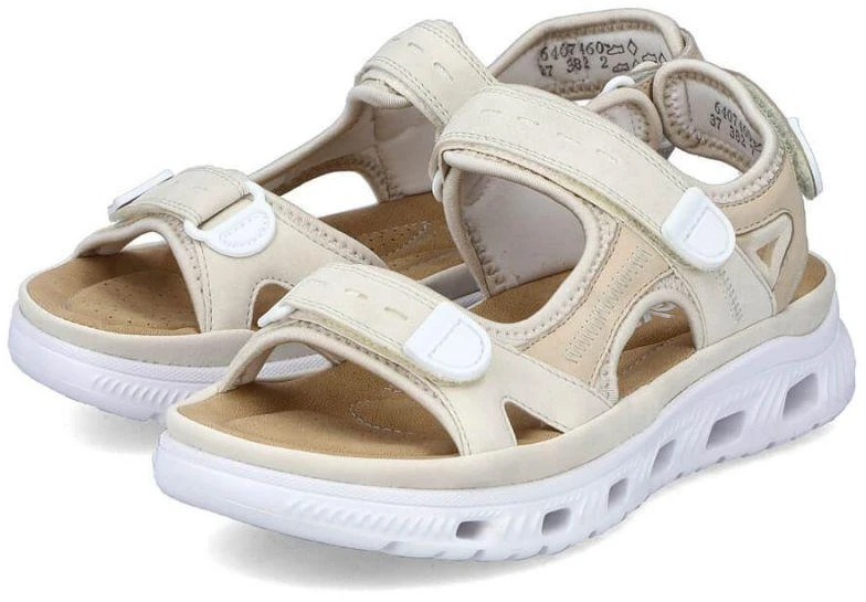 Rieker W RKR691 patogūs velcro sandalai smėlio spalvos