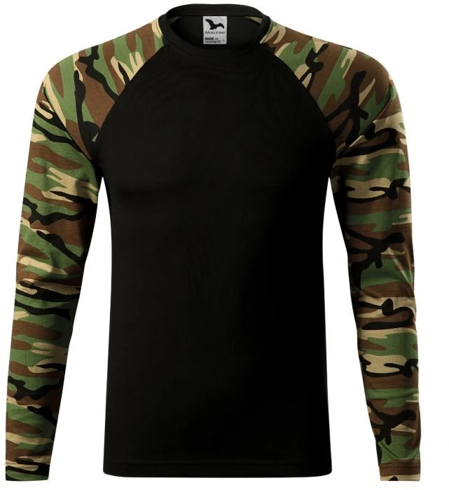 Rimeck Camouflage ilgomis rankovėmis M marškinėliai MLI-16633, karinis rudas raštas