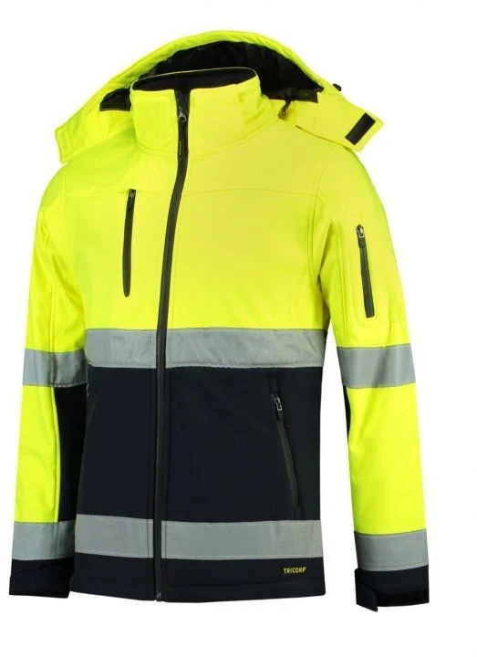 Rimeck dviejų spalvų EN ISO 20471 softshell striukė M MLI-T5297 fluorescentinė geltona