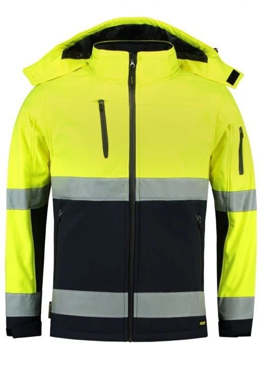 Rimeck dviejų spalvų EN ISO 20471 softshell striukė M MLI-T5297 fluorescentinė geltona