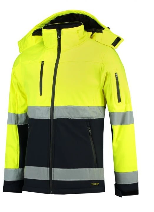 Rimeck dviejų spalvų EN ISO 20471 softshell striukė M MLI-T5297 fluorescentinė geltona