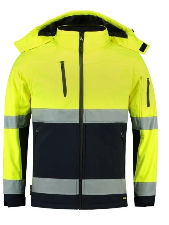 Rimeck dviejų spalvų EN ISO 20471 softshell striukė M MLI-T5297 fluorescentinė geltona