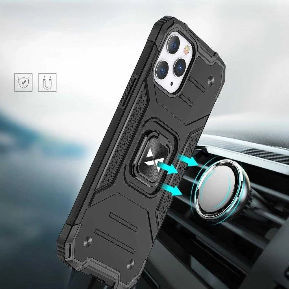 Wozinsky Ring Armor tvirtas hibridinis dėklas skirtas iPhone 13, rožinis auksas