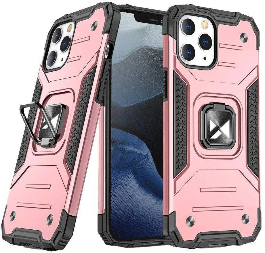 Wozinsky Ring Armor tvirtas hibridinis dėklas skirtas iPhone 13, rožinis auksas
