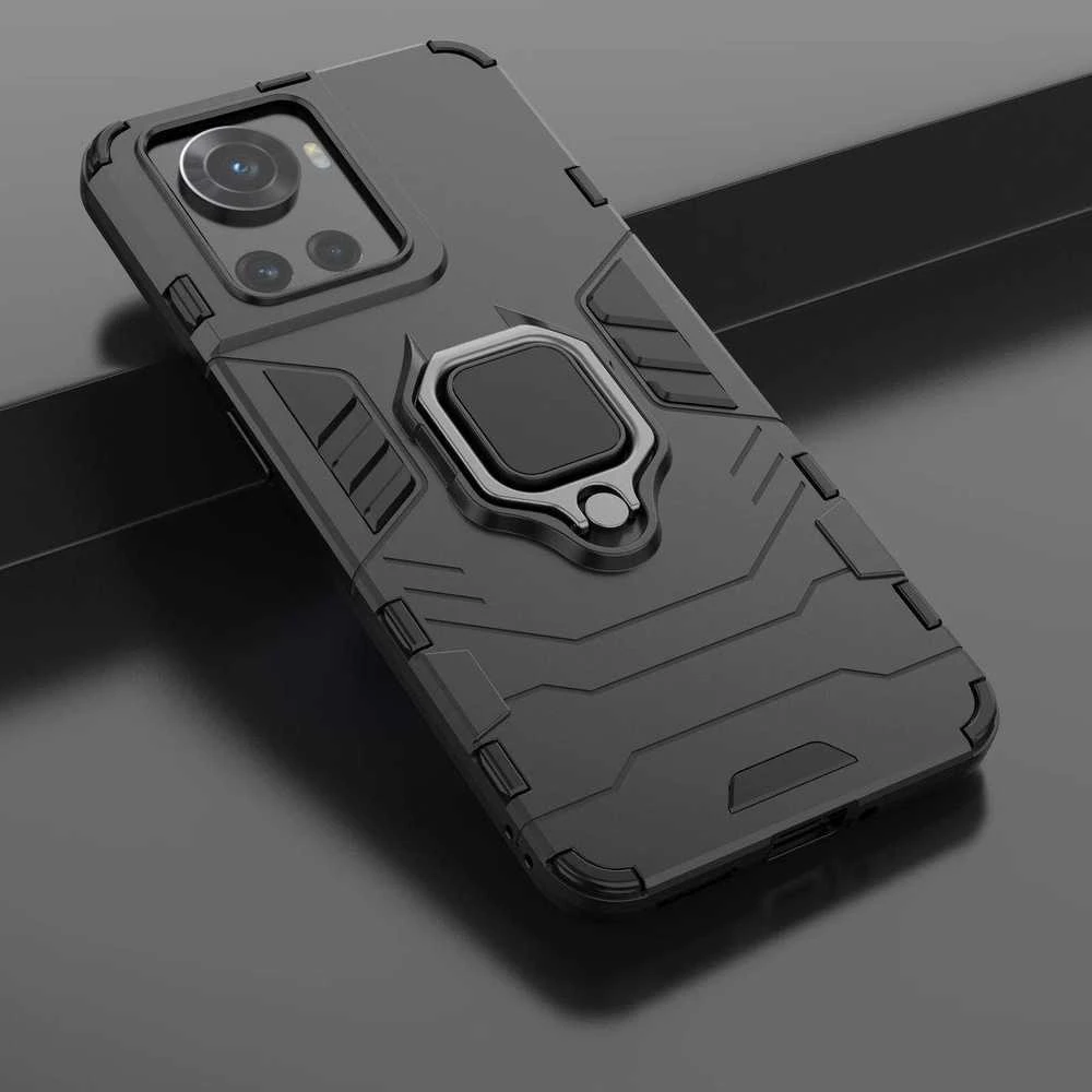 Hurtel Ring Armor hibridinis dėklas + magnetinis laikiklis skirtas OnePlus Ace, juodas
