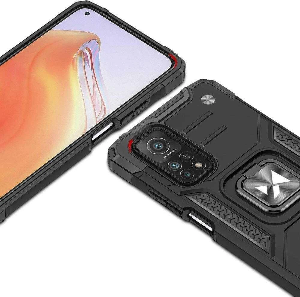 Wozinsky Ring Armor dėklas skirtas Mi Poco M4 Pro 5G / Redmi Note 11 5G (Kinija) / Redmi Note 11T 5G / Redmi Note 11S 5G, juodas