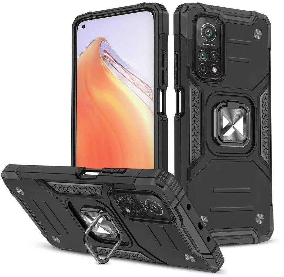 Wozinsky Ring Armor dėklas skirtas Mi Poco M4 Pro 5G / Redmi Note 11 5G (Kinija) / Redmi Note 11T 5G / Redmi Note 11S 5G, juodas