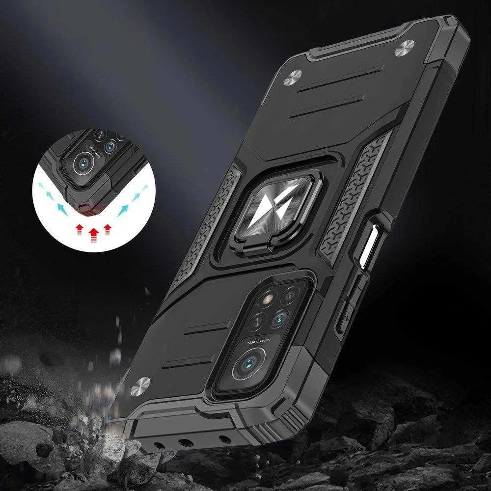 Wozinsky Ring Armor dėklas skirtas Mi Poco M4 Pro 5G / Redmi Note 11 5G (Kinija) / Redmi Note 11T 5G / Redmi Note 11S 5G, juodas