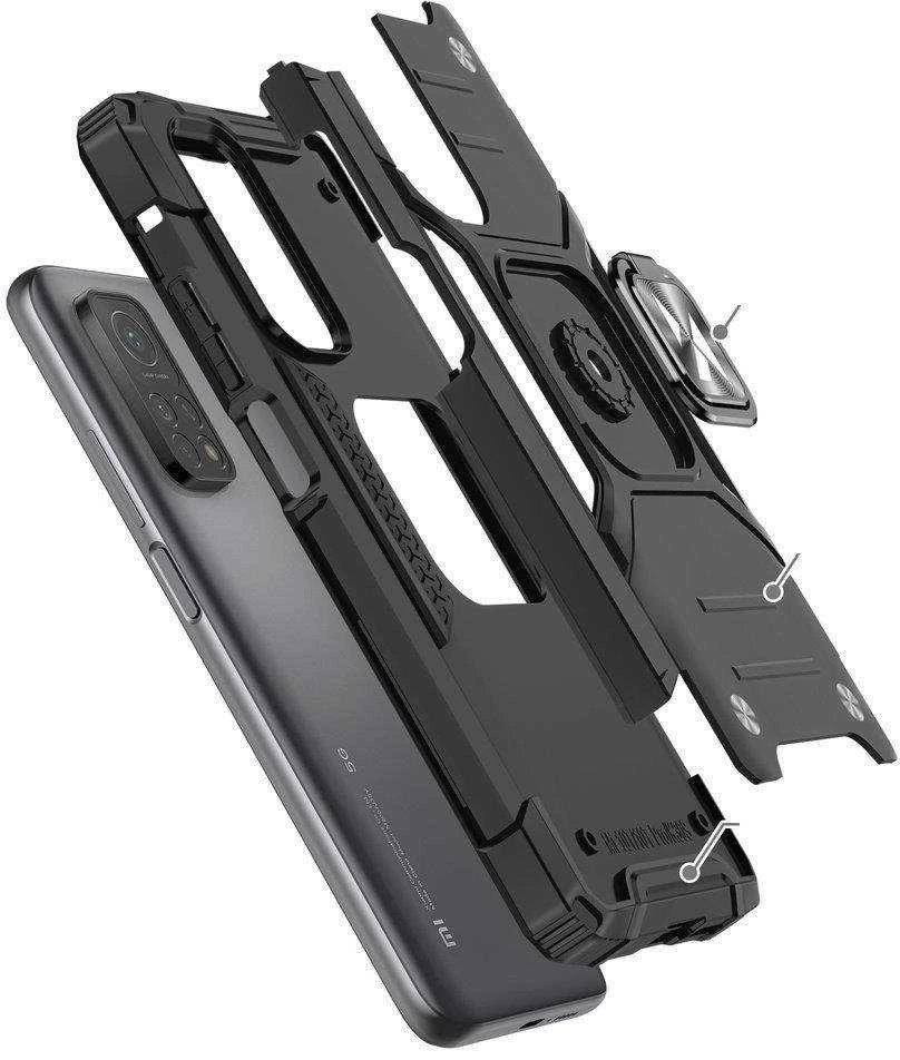 Wozinsky Ring Armor dėklas skirtas Mi Poco M4 Pro 5G / Redmi Note 11 5G (Kinija) / Redmi Note 11T 5G / Redmi Note 11S 5G, juodas