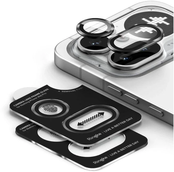 Telefono kameros apsauga Ringke CAMERA 2-pack Nothink Phone 4A Pro juodos spalvos