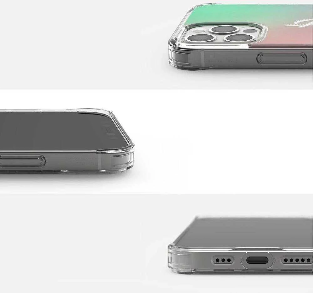 Ringke Fusion Design PC TPU Bumper iPhone 12 Pro Max dėklas telefonui rožinės ir žalios spalvos (GNAP0028)