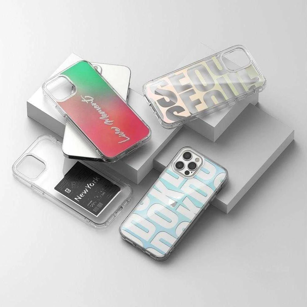 Ringke Fusion Design PC TPU Bumper iPhone 12 Pro Max dėklas telefonui rožinės ir žalios spalvos (GNAP0028)