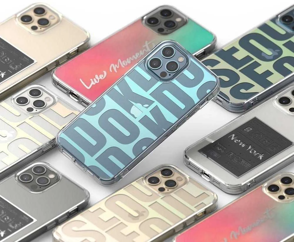 Ringke Fusion Design PC TPU Bumper iPhone 12 Pro Max dėklas telefonui rožinės ir žalios spalvos (GNAP0028)