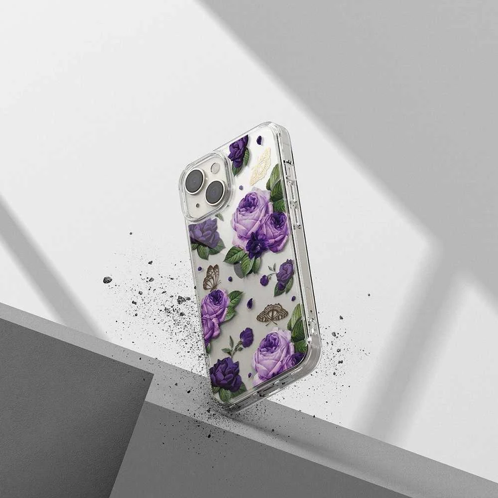 Ringke Fusion Design Armored Gel Frame Apple iPhone 14 Plus dėklas telefonui skaidrus (Violetinė rose) (FD637E29)
