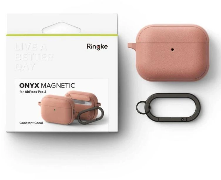 Ringke Onyx magnetinis MagSafe dėklas skirtas AirPods Pro 3 - Rožinė