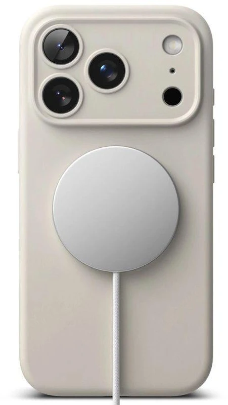 Ringke Silikoninis Magnetinis MagSafe dėklas iPhone 17 Pro - Smėlio spalvos
