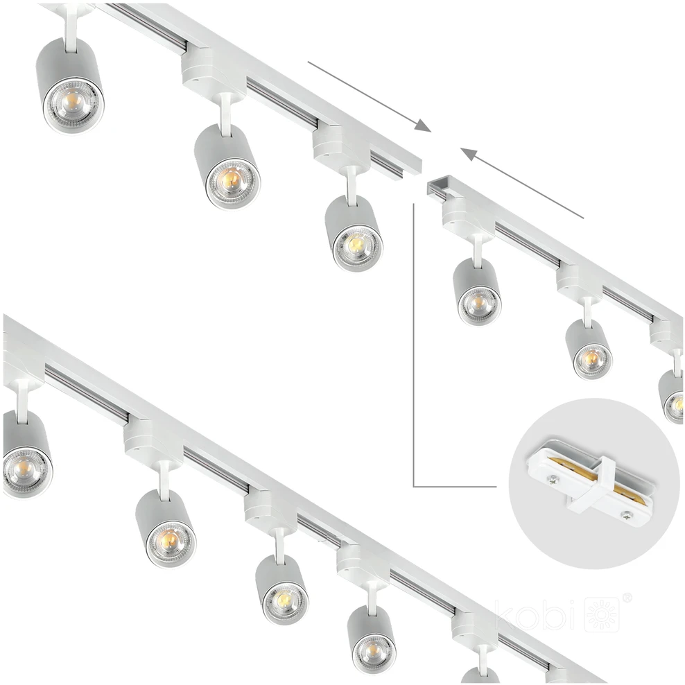 Rinkinys - 1 fazės bėgelis su priedais bei 4 šviestuvėliais NEXTRACK GO, 4xGU10, baltas