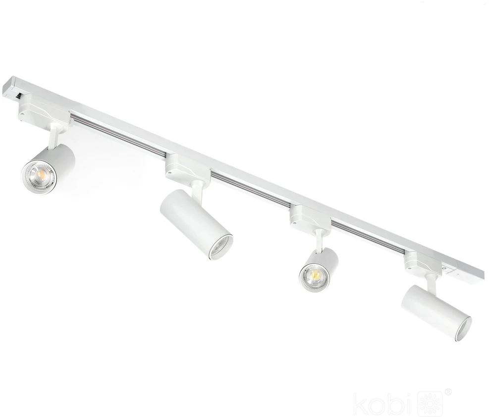 Rinkinys - 1 fazės bėgelis su priedais bei 4 šviestuvėliais NEXTRACK GO, 4xGU10, baltas