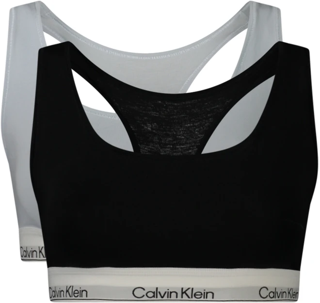 Rinkinys 2 biustonoszy bralette Calvin Klein LV00QF8494 – juoda / Šviesiai mėlynas Plein Air