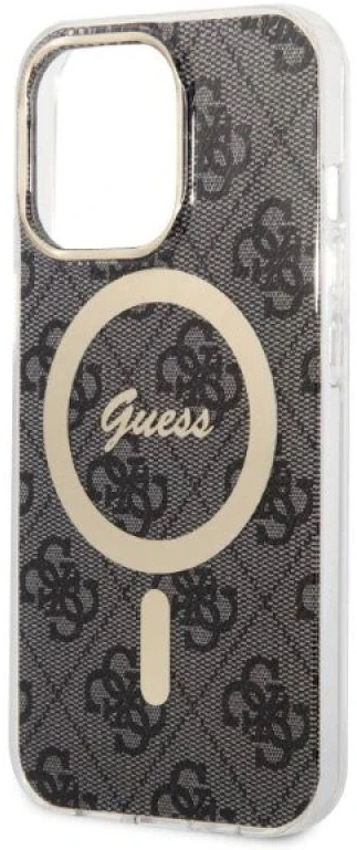 Apple iPhone 13 PRO Guess dėklas 4G Print MagSafe + Belaidis Įkroviklis (GUBPP13XH4EACSK) juodos spalvos