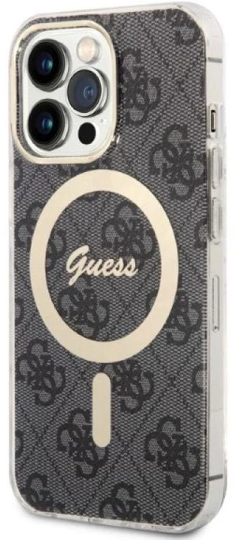 Apple iPhone 13 PRO Guess dėklas 4G Print MagSafe + Belaidis Įkroviklis (GUBPP13XH4EACSK) juodos spalvos