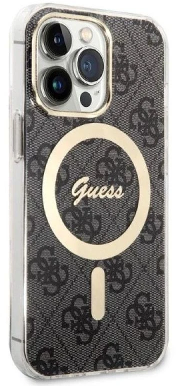 Apple iPhone 13 PRO Guess dėklas 4G Print MagSafe + Belaidis Įkroviklis (GUBPP13XH4EACSK) juodos spalvos