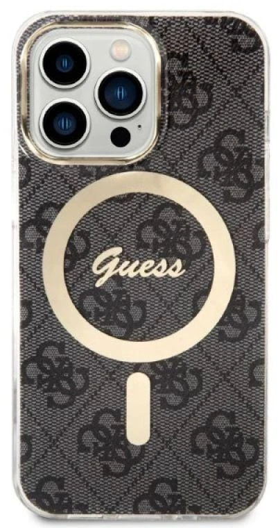 Apple iPhone 13 PRO Guess dėklas 4G Print MagSafe + Belaidis Įkroviklis (GUBPP13XH4EACSK) juodos spalvos