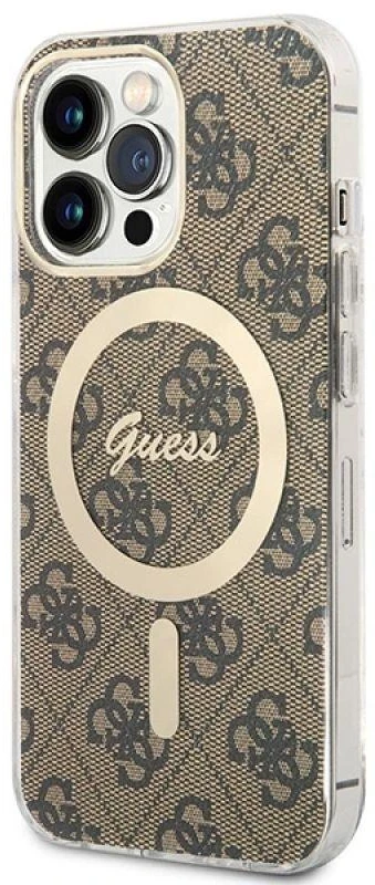 Set Guess GUBPP13LH4EACSW Case+ Charger Apple iPhone 13 Pro dėklas telefonui rudos spalvos 4G Print MagSafe