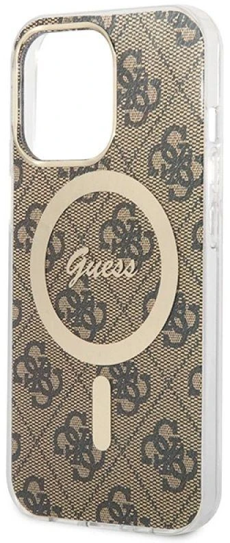 Set Guess GUBPP13LH4EACSW Case+ Charger Apple iPhone 13 Pro dėklas telefonui rudos spalvos 4G Print MagSafe